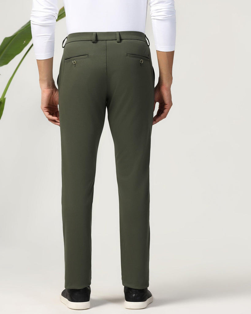 Slim Fit B-91 Casual Olive Solid Khakis - Vring