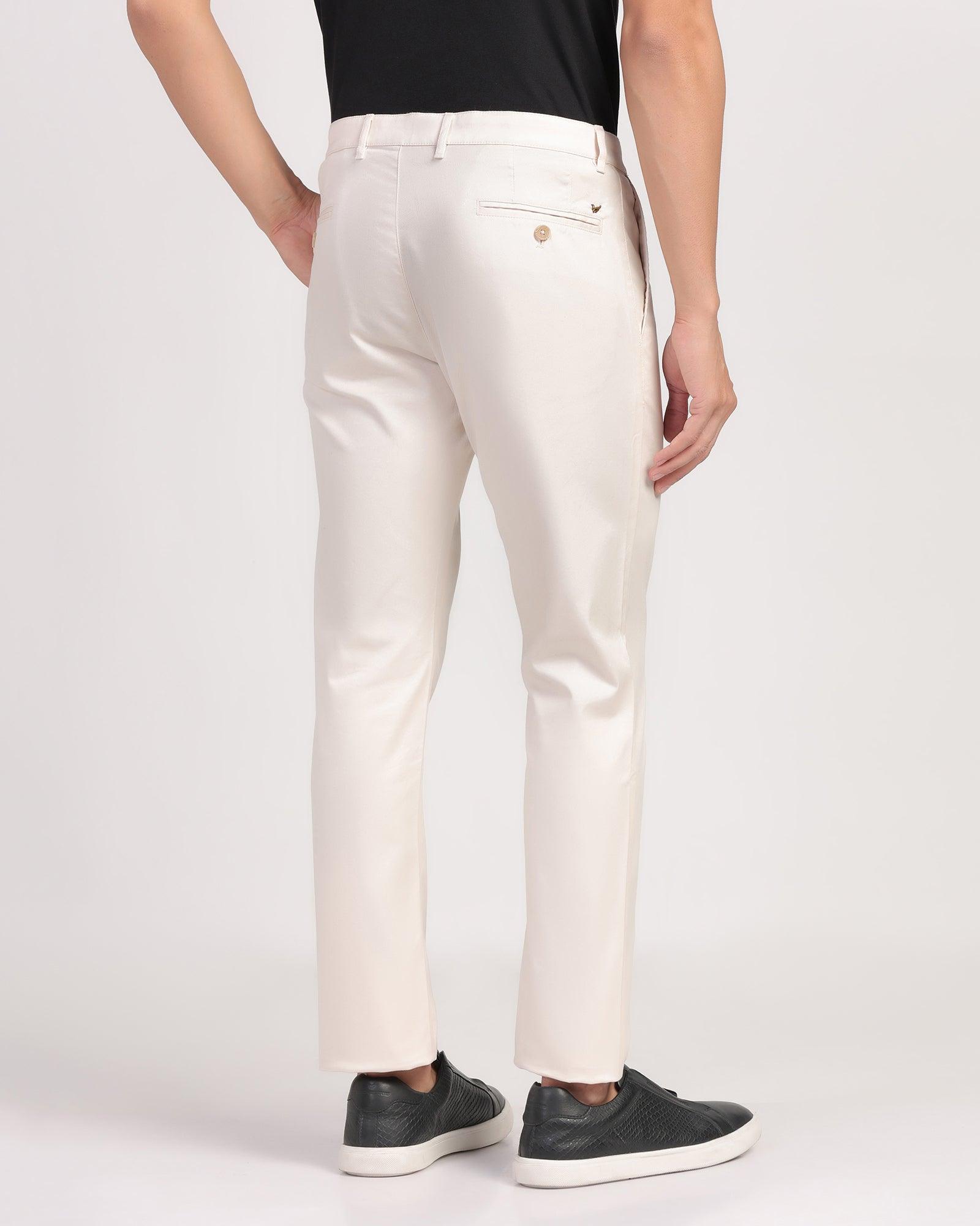 Temptech Slim Fit B-91 Casual Beige Solid Khakis - Henry - Blackberrys