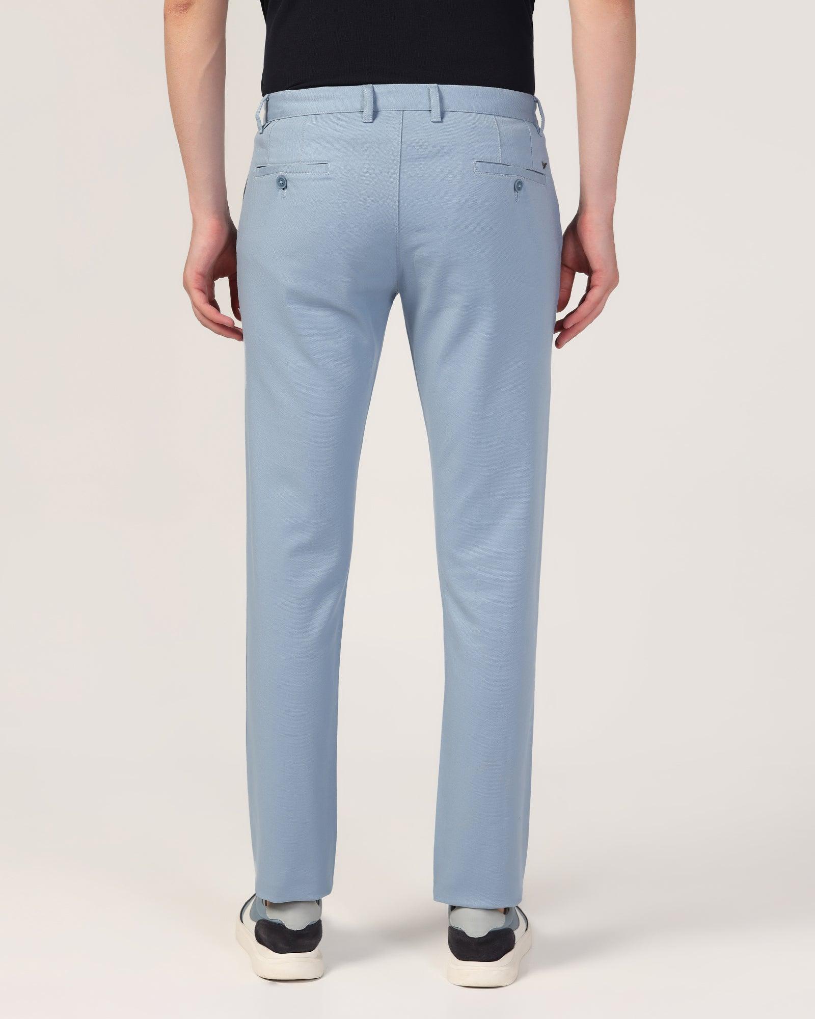 Slim Fit B-91 Casual Blue Solid Khakis - Mint - Blackberrys