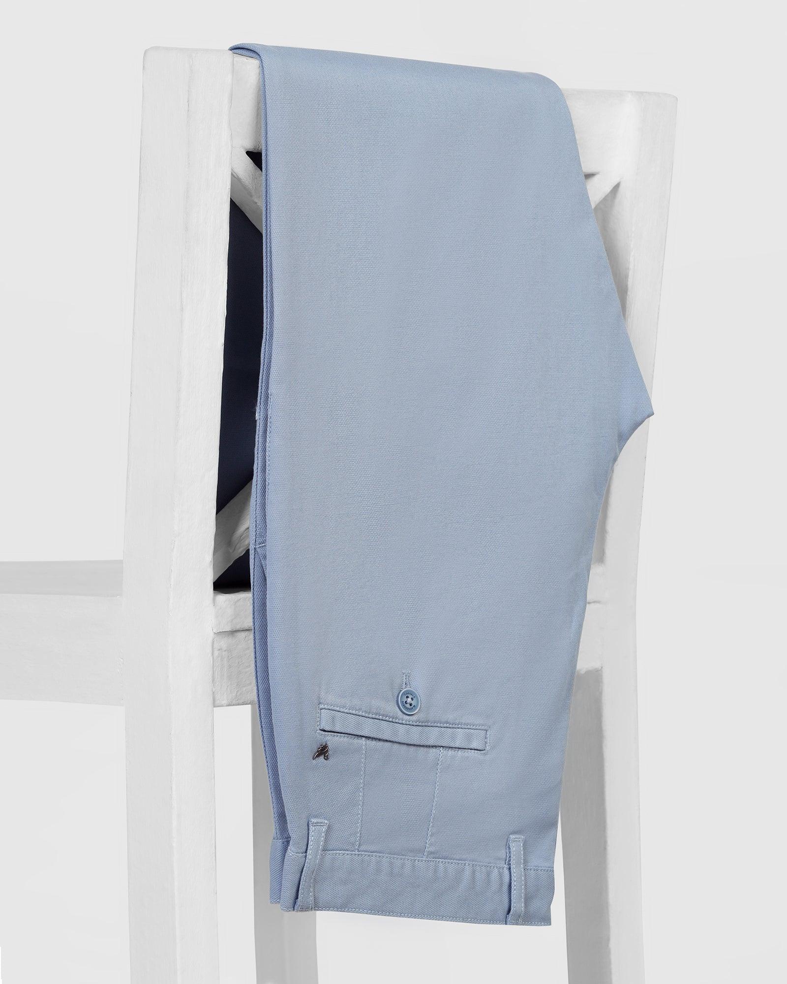 Slim Fit B-91 Casual Blue Solid Khakis - Mint - Blackberrys