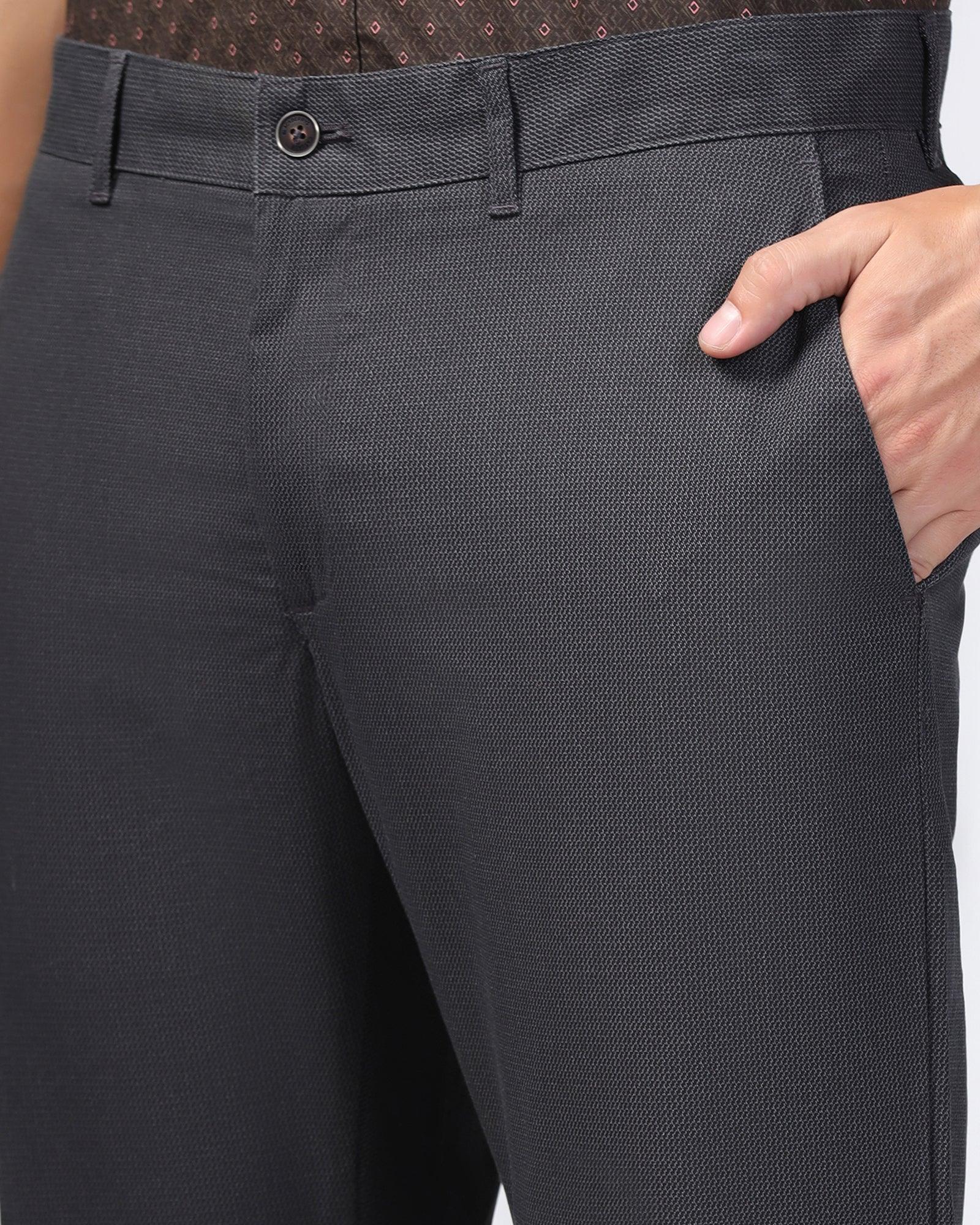 Slim Fit B-91 Casual Grey Printed Khakis - Bai