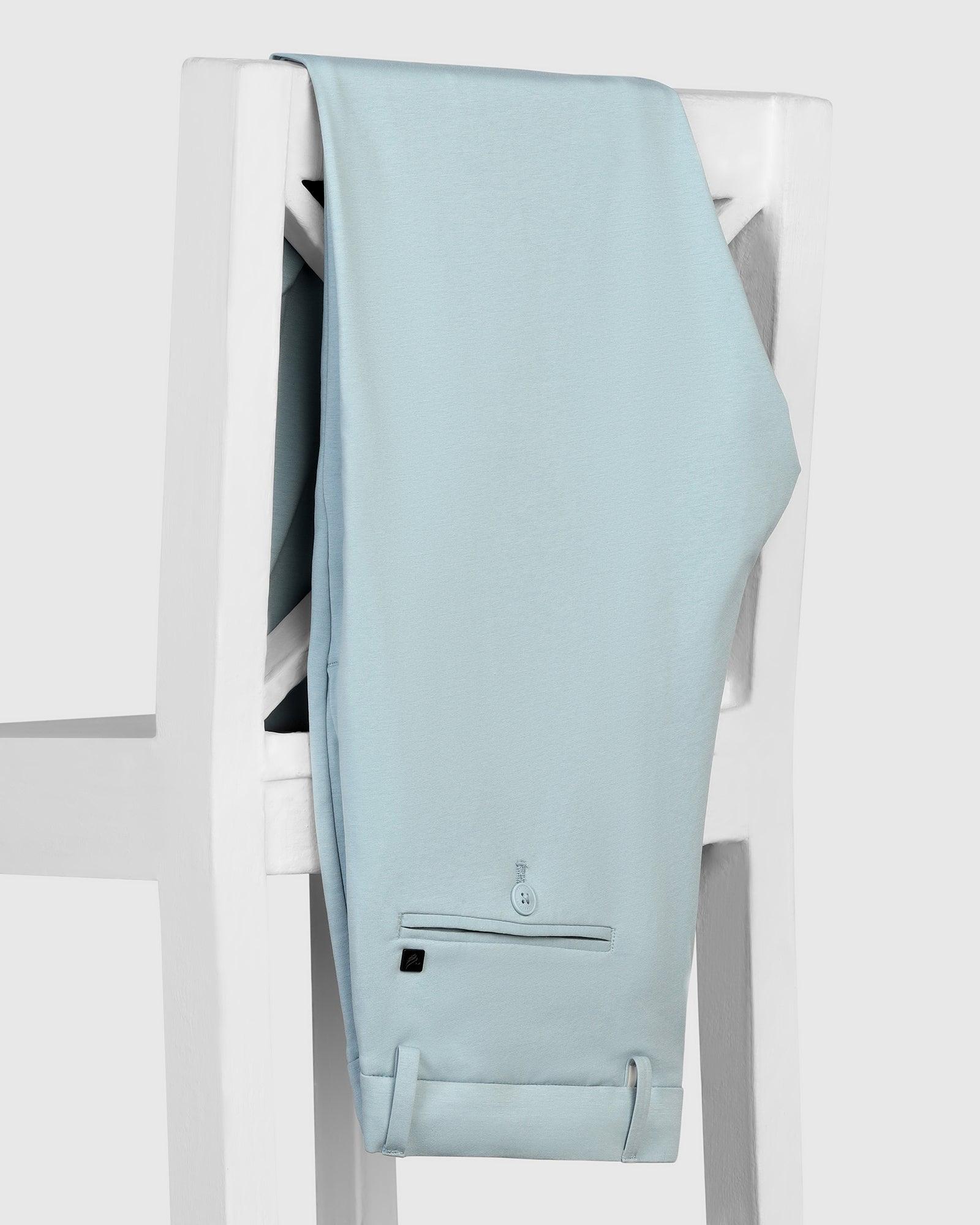 Slim Fit B-91 Casual Ice Blue Solid Khaki - Ziea - Blackberrys