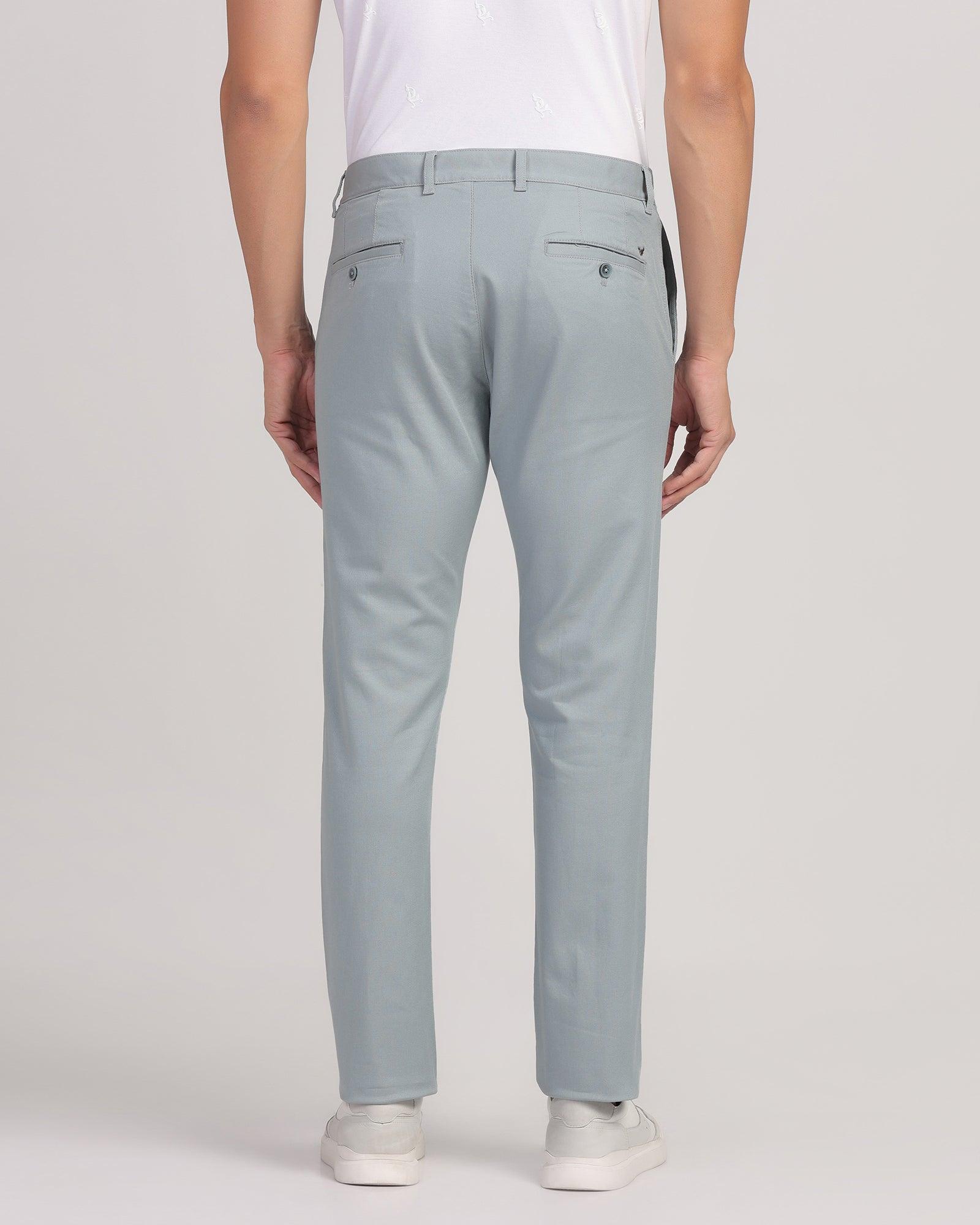 Slim Fit B-91 Casual Powder Blue Textured Khaki - Duncan - Blackberrys