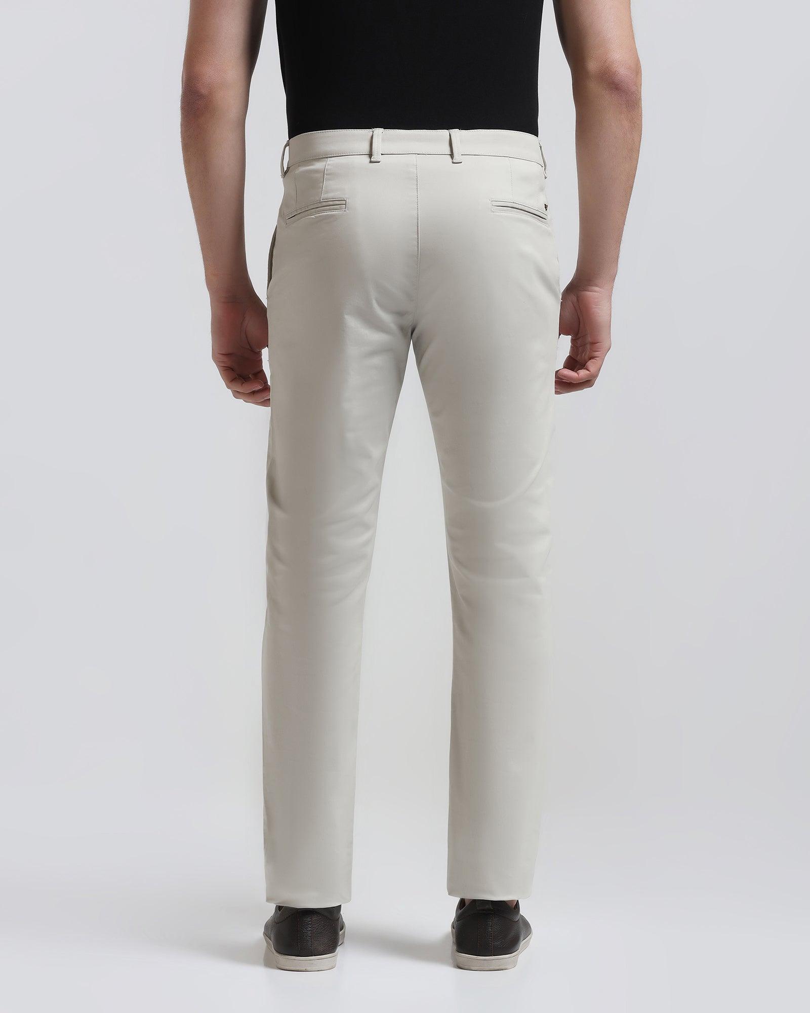 Slim Fit B-91 Casual Stone Beige Solid Khaki - Cultron - Blackberrys