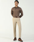 Slim Fit B-91 Formal Beige Solid Trouser - Kenneth