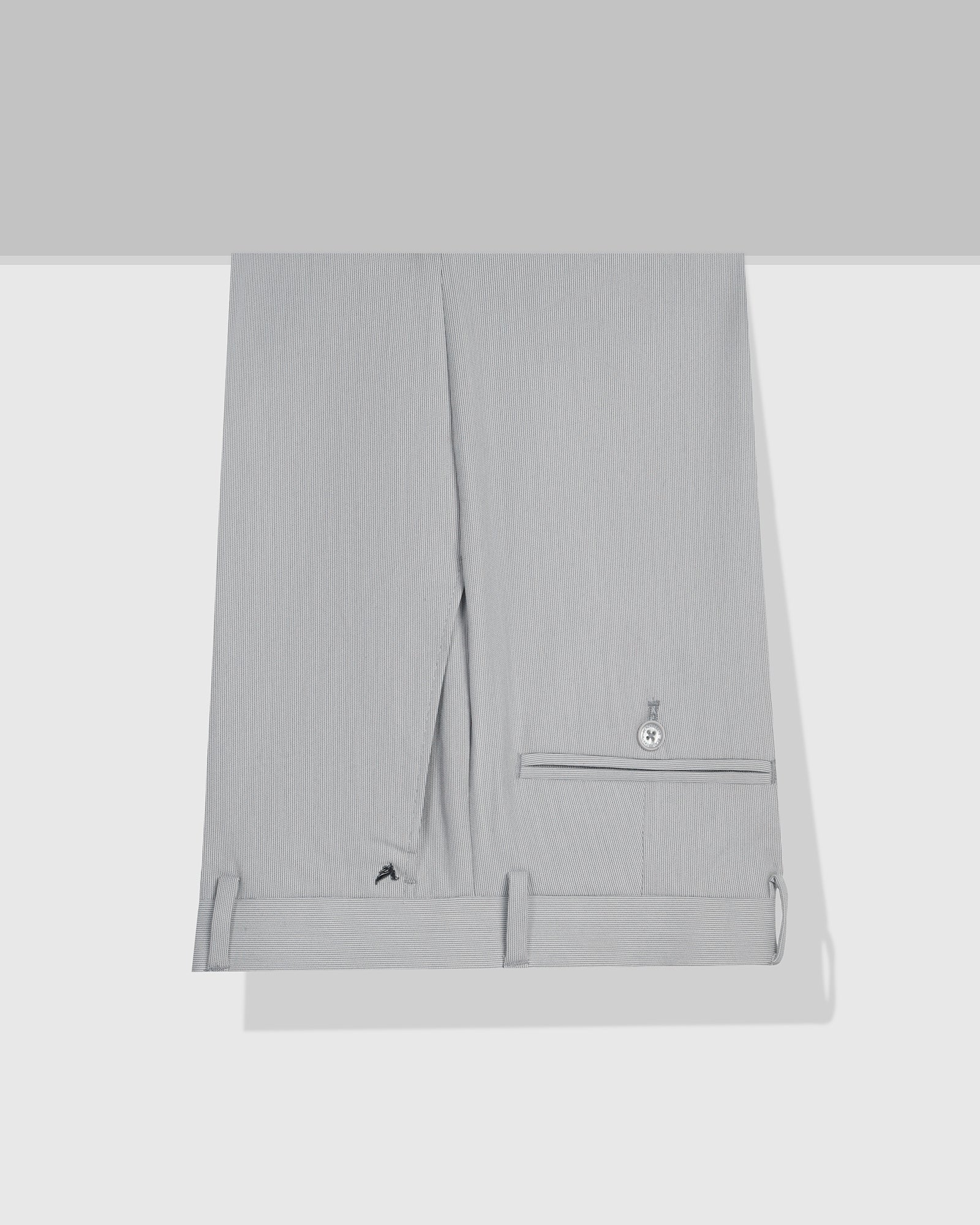 Slim Fit B-91 Formal Light Grey Stripe Trouser - Ninja