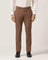 Slim Fit B-91 Formal Mid Brown Solid Trouser - Davidson