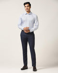 Slim Fit B-91 Formal Navy Textured Trouser - Freto