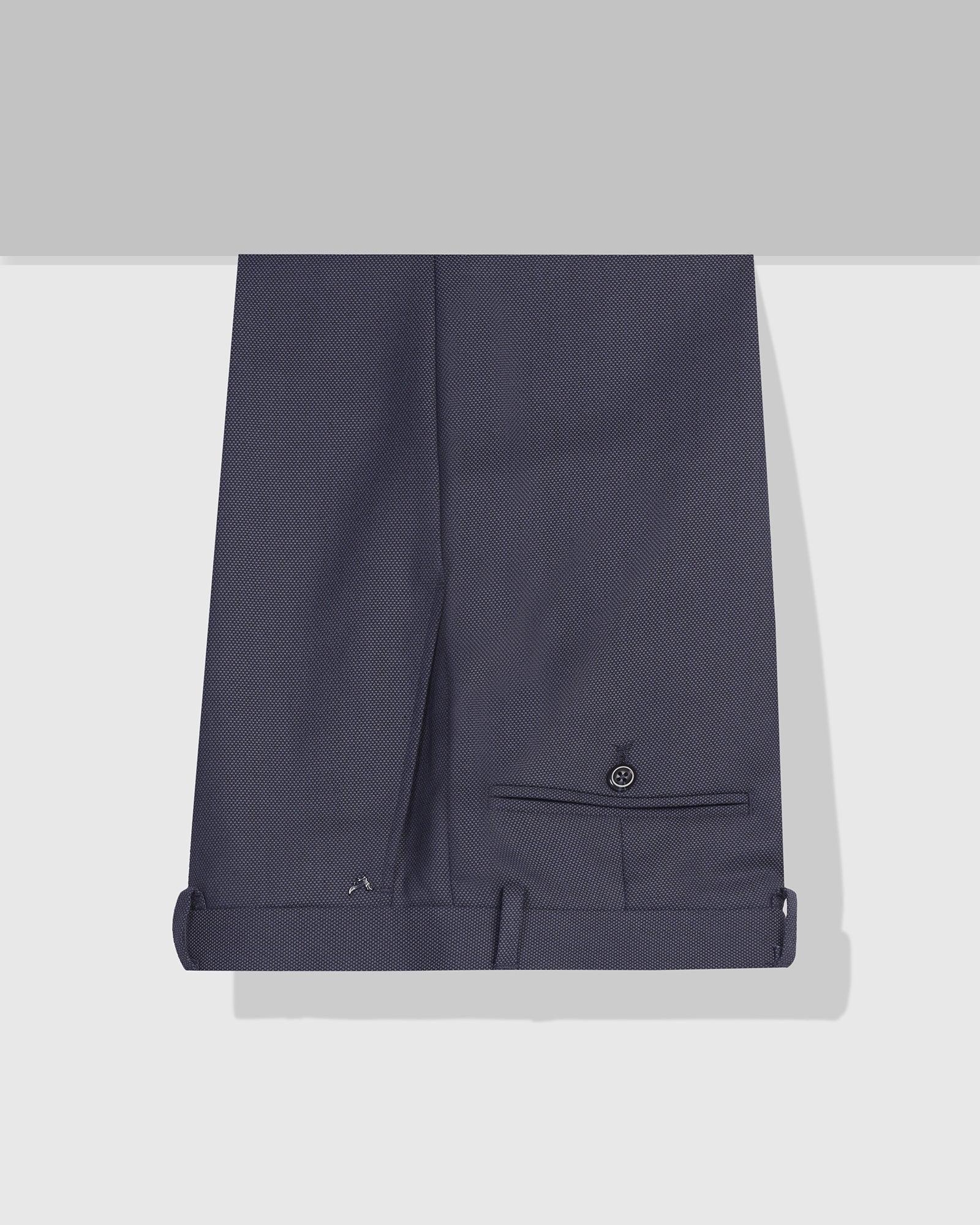 Slim Fit B-91 Formal Navy Textured Trouser - Sive