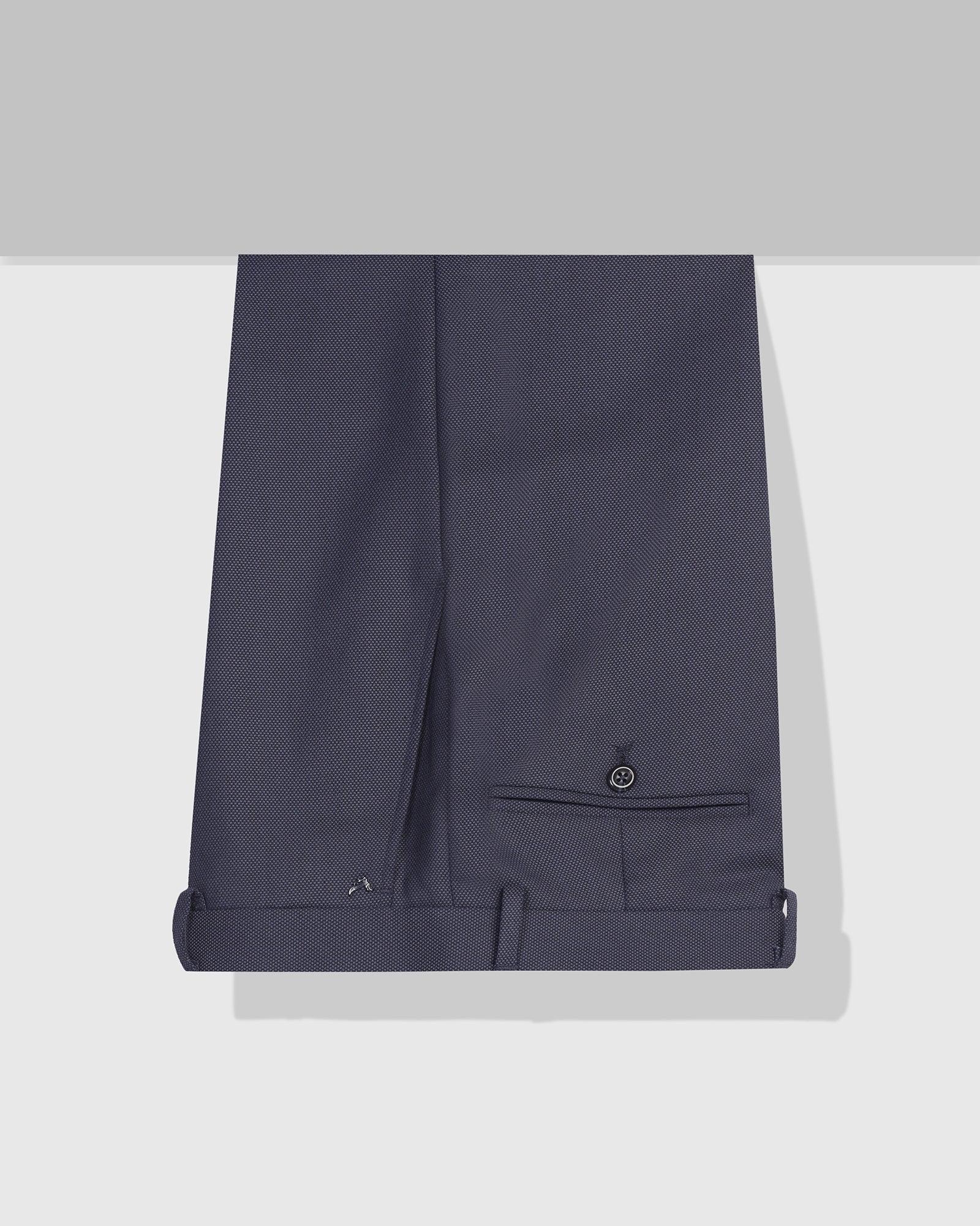 Slim Fit B-91 Formal Navy Textured Trouser - Sive - Blackberrys