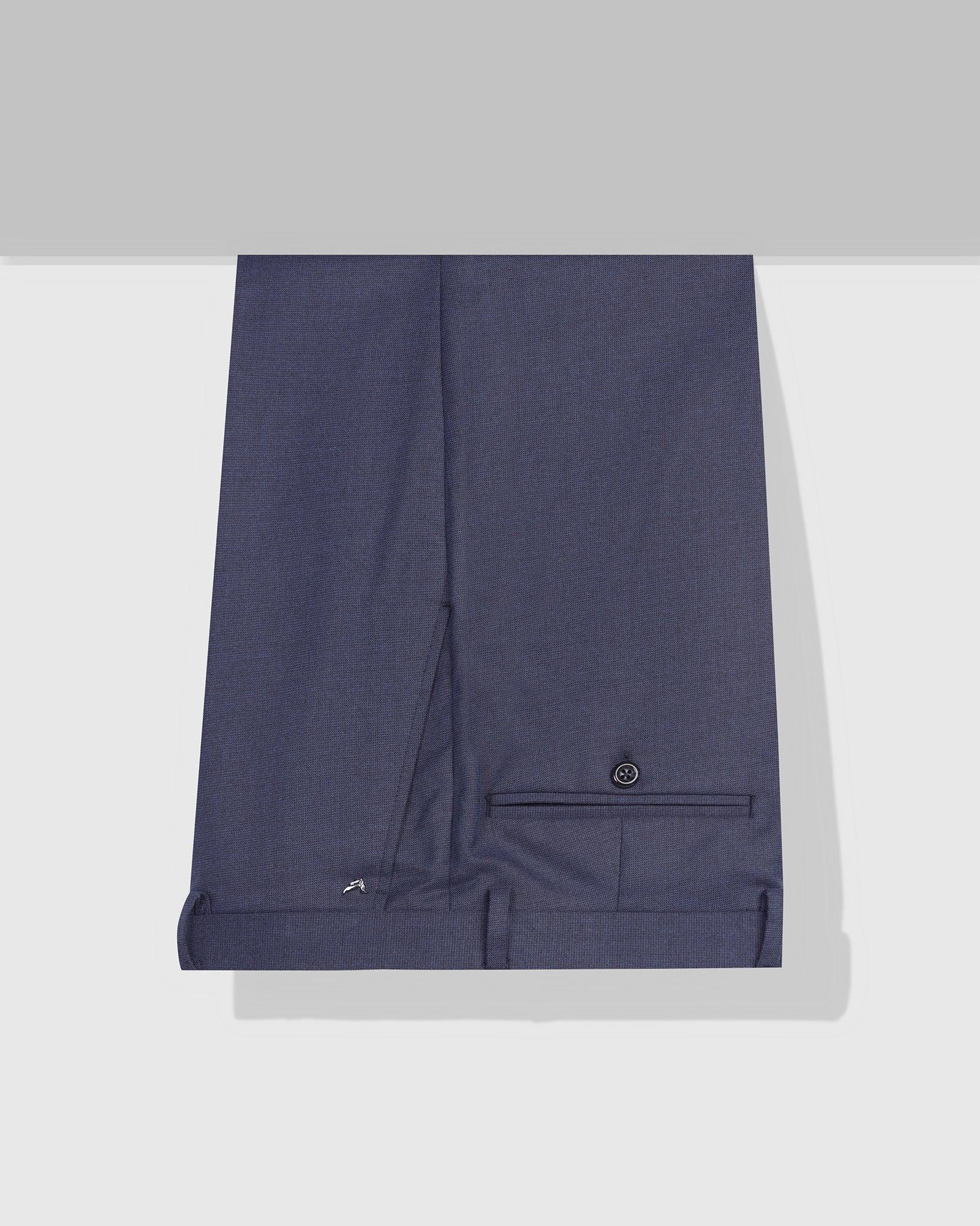 Slim Fit B-91 Formal Navy Textured Trouser - Zing - Blackberrys