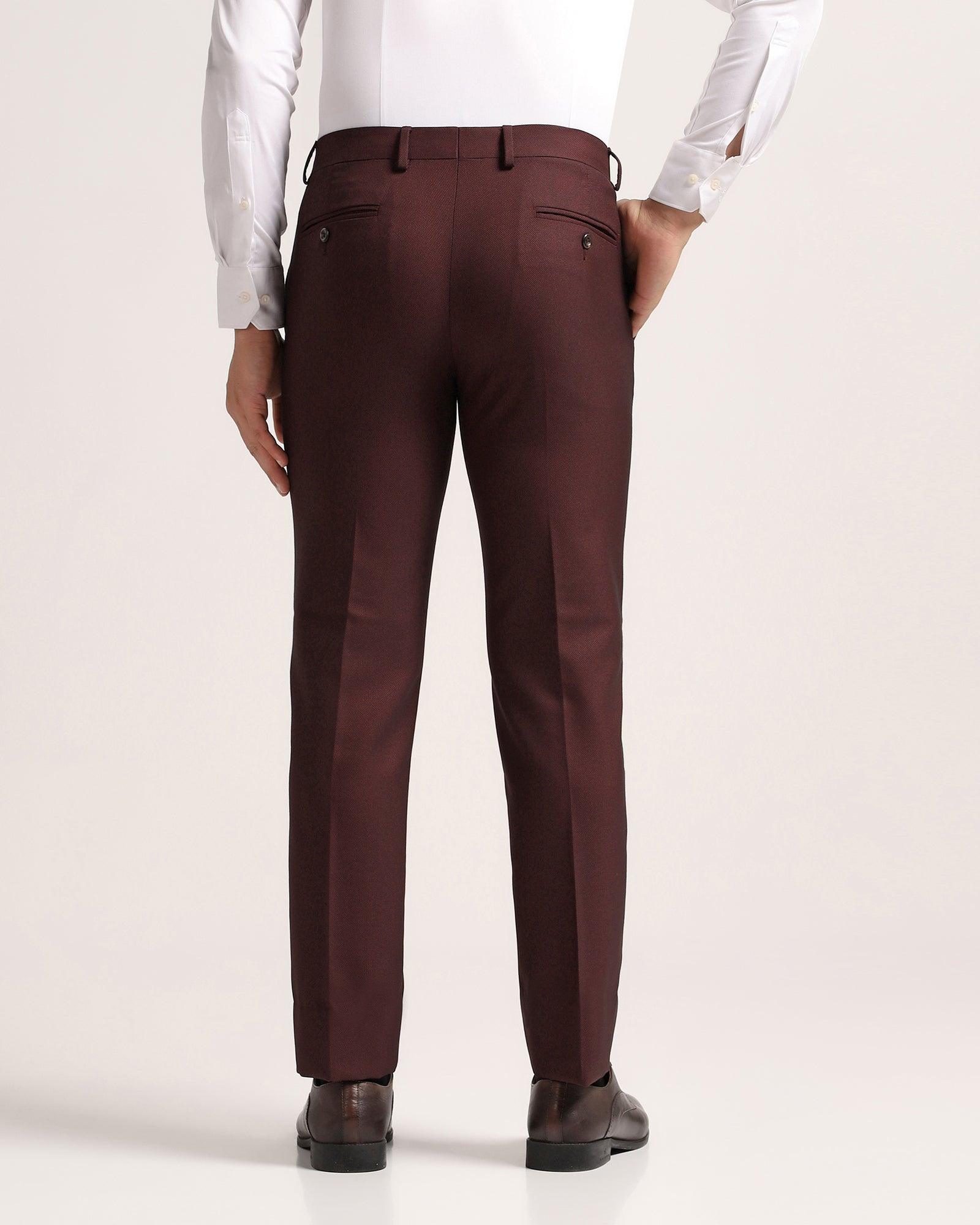 Buy Sisley Men Burgundy Slim Fit Trousers - Trousers for Men 390821 | Myntra