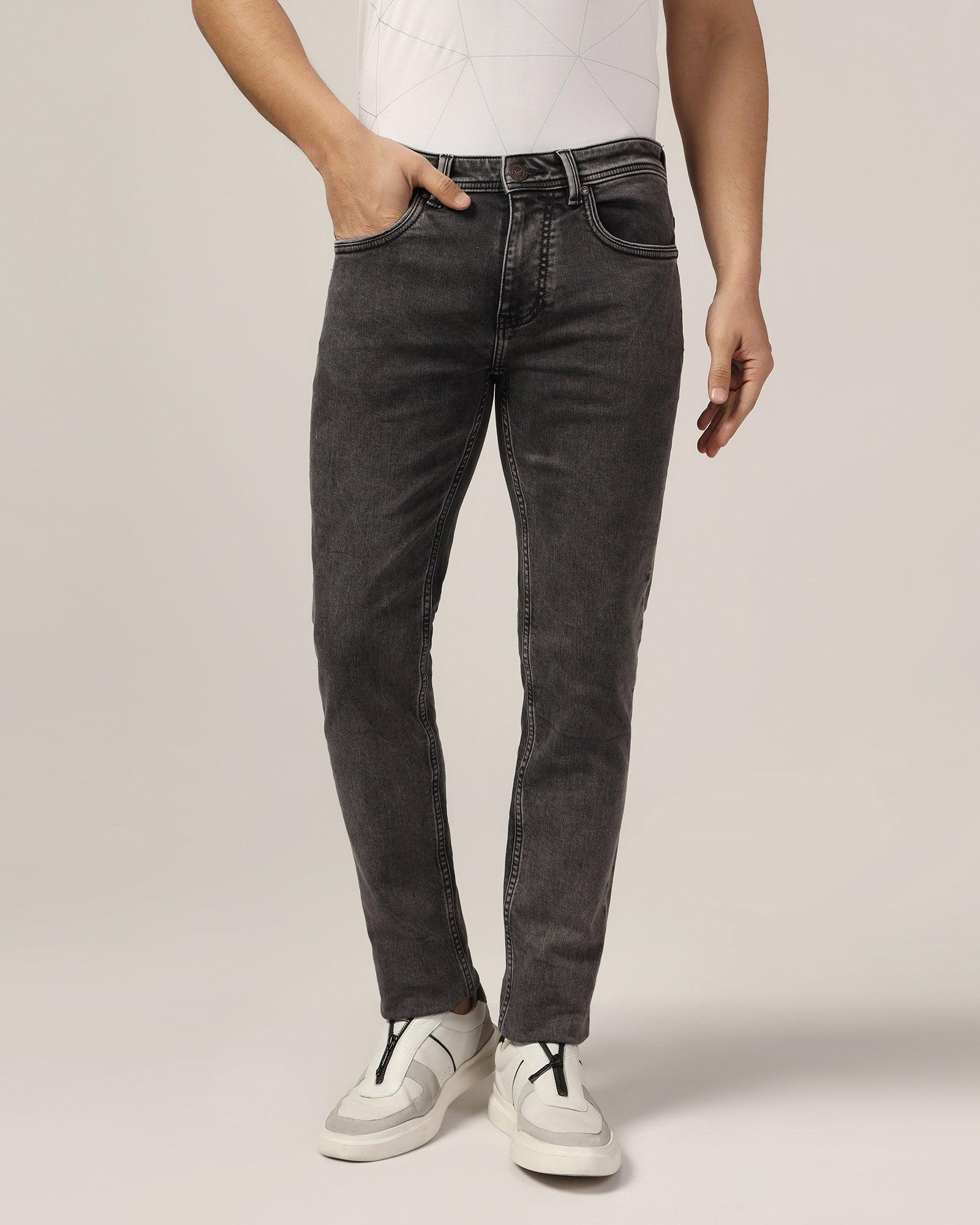 Slim Yonk Fit Black Textured Jeans - Divine - Blackberrys