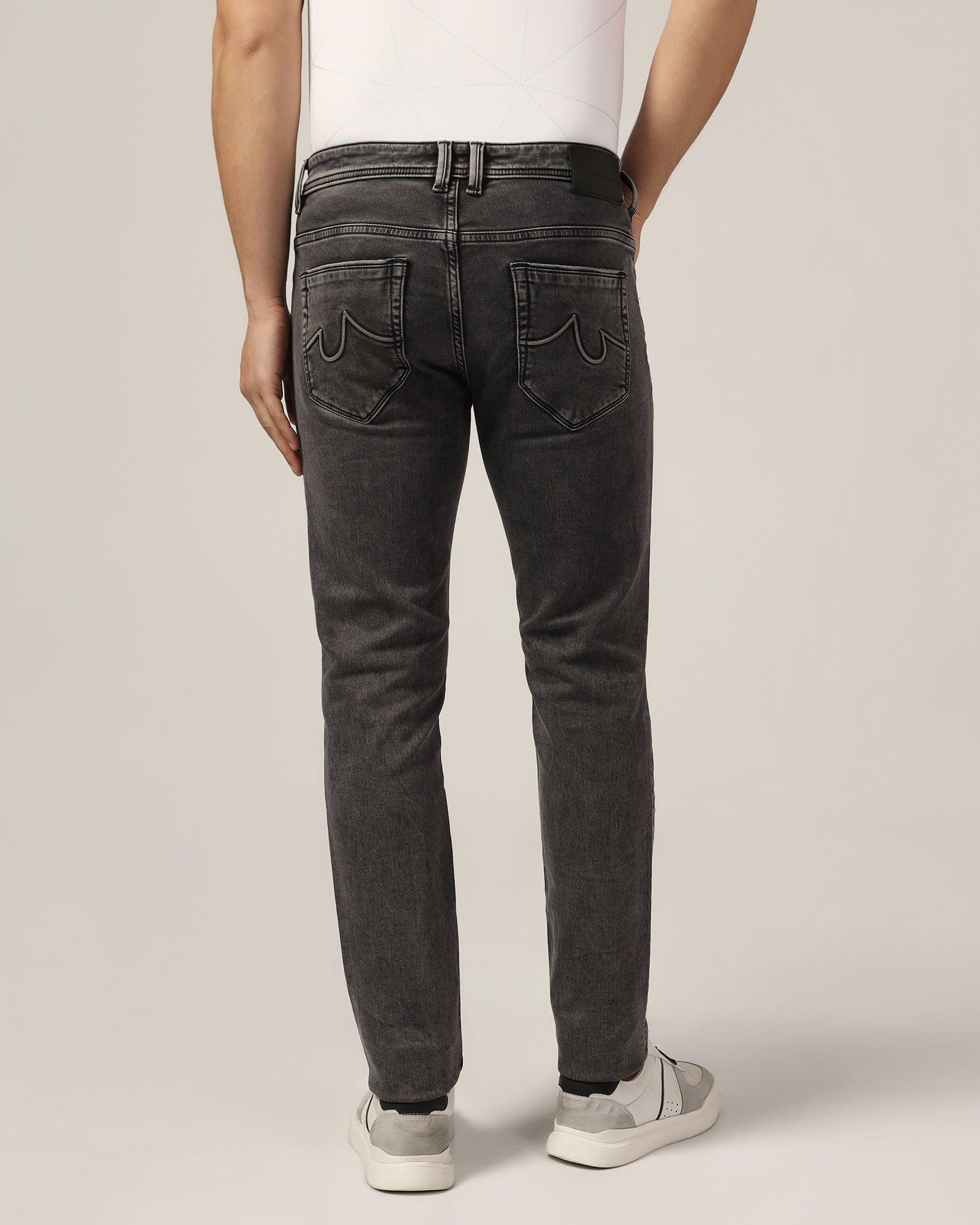 Slim Yonk Fit Black Textured Jeans - Divine - Blackberrys