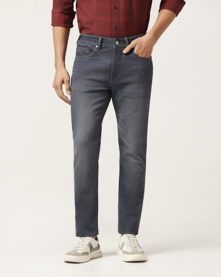 Slim Yonk Fit Grey Textured Jeans - Pat
