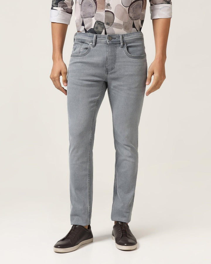 Slim Yonk Fit Grey Textured Jeans - Titus