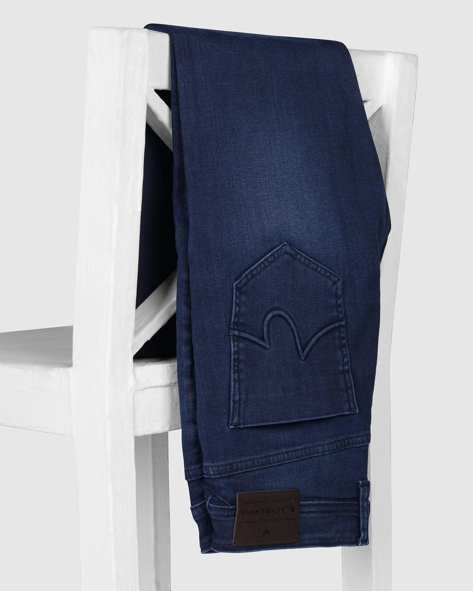 Slim Yonk Fit Indigo Blue Textured Jeans - Riley