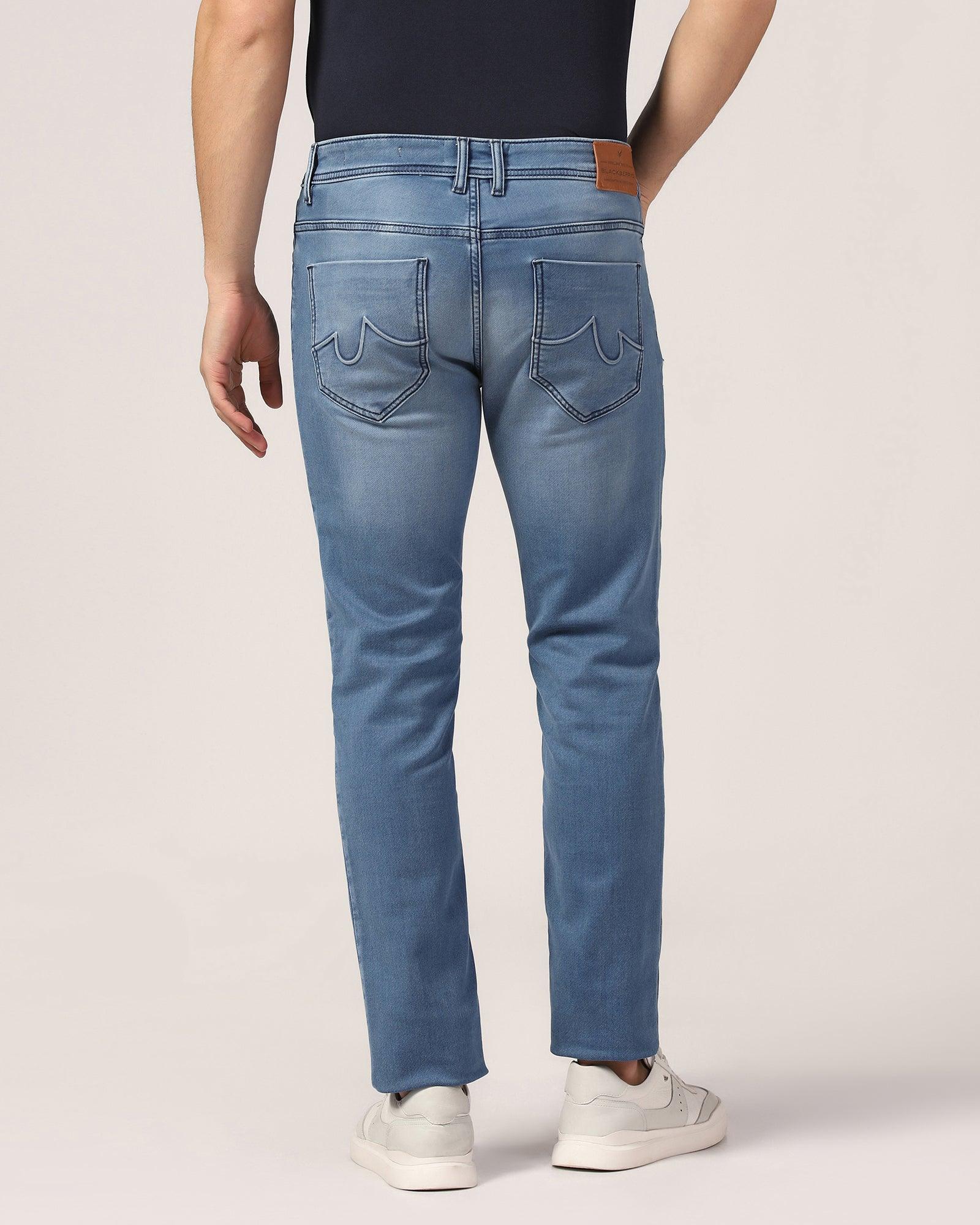 Slim Yonk Fit Indigo Blue Textured Jeans - Zach