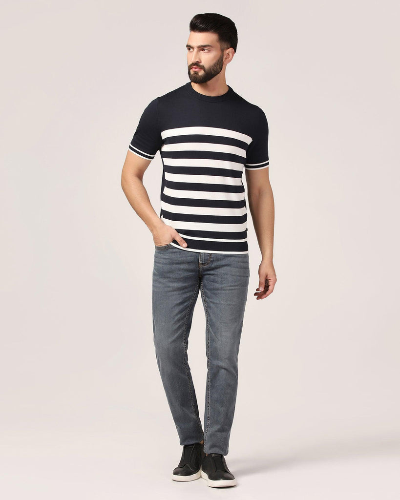 Slim Yonk Fit Indigo Textured Jeans - Lancer