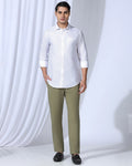 Sneaker Fit Casual Olive Solid Khakis - Ario