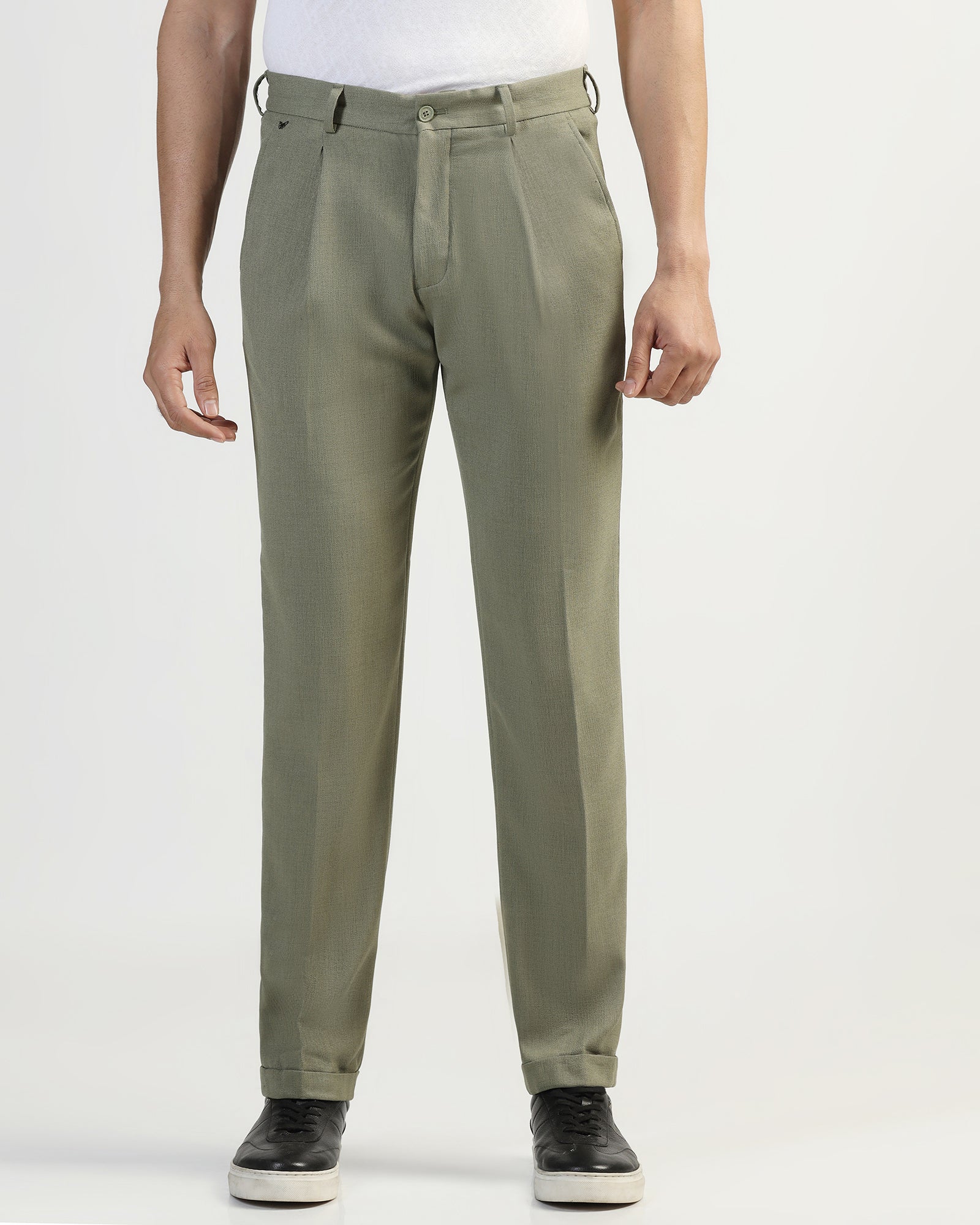 Sneaker Fit Olive Solid Pant - Icon