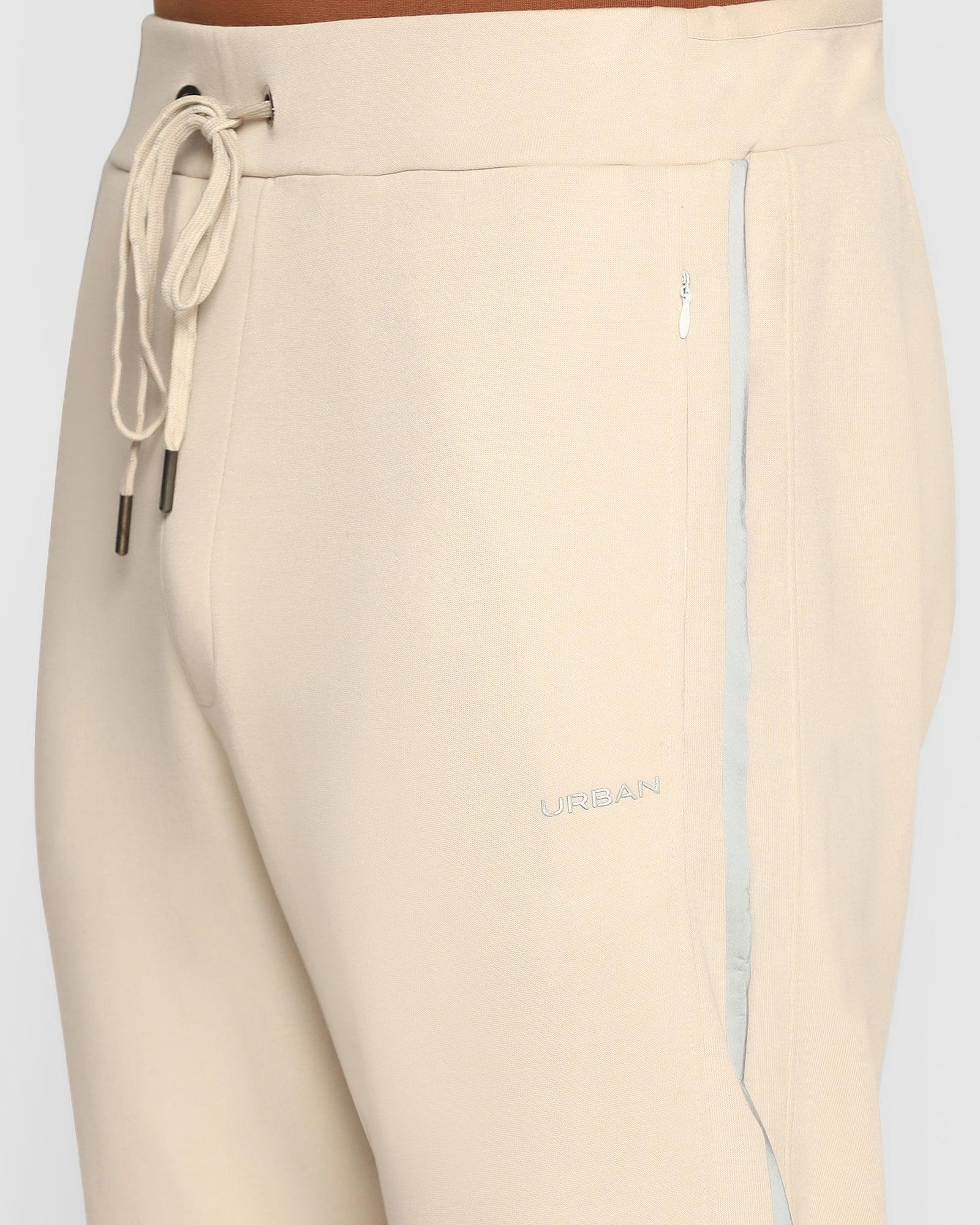 Casual Beige Cream Solid Jogger - Goblet