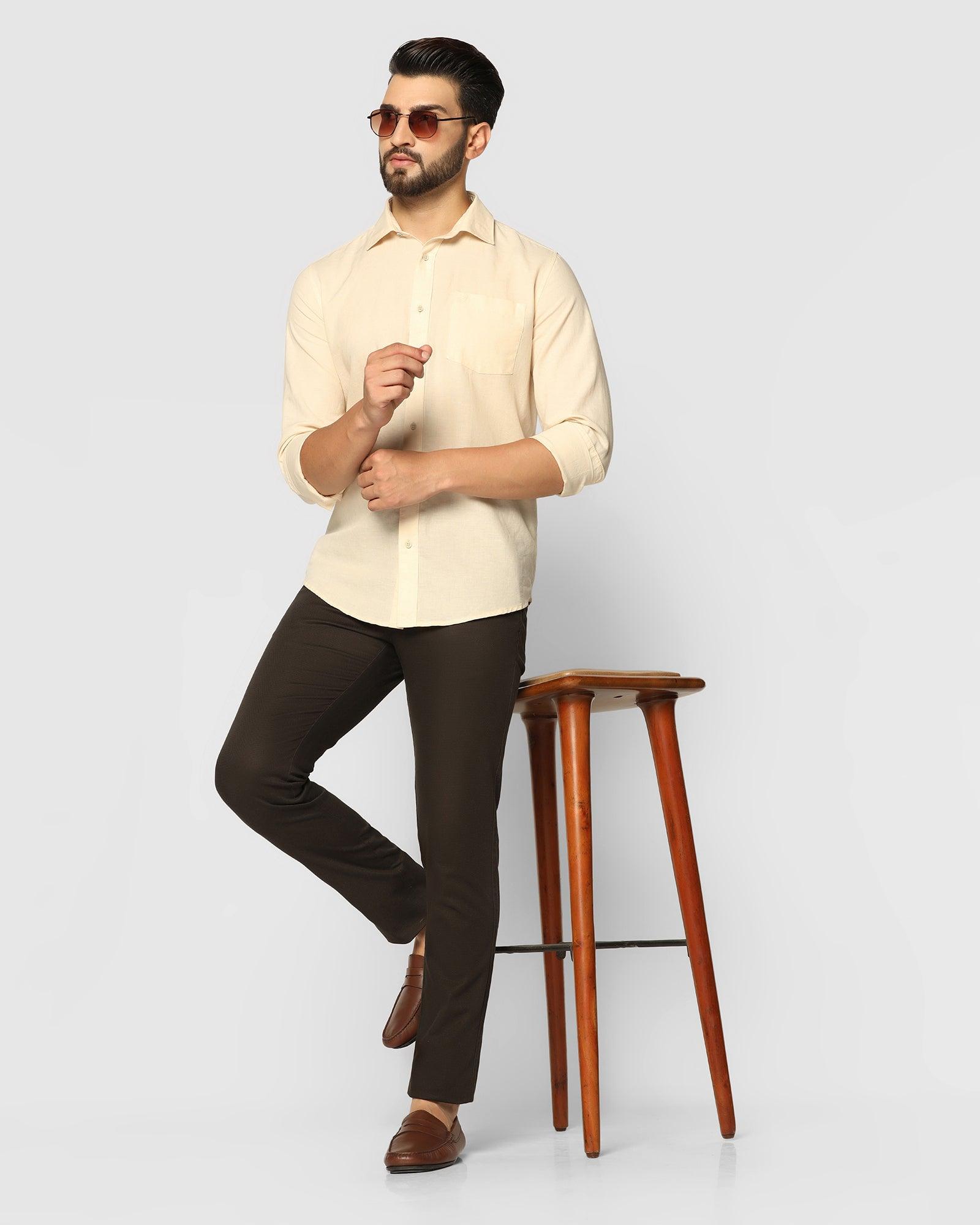 Casual Shirt In Beige (Lang) - Blackberrys