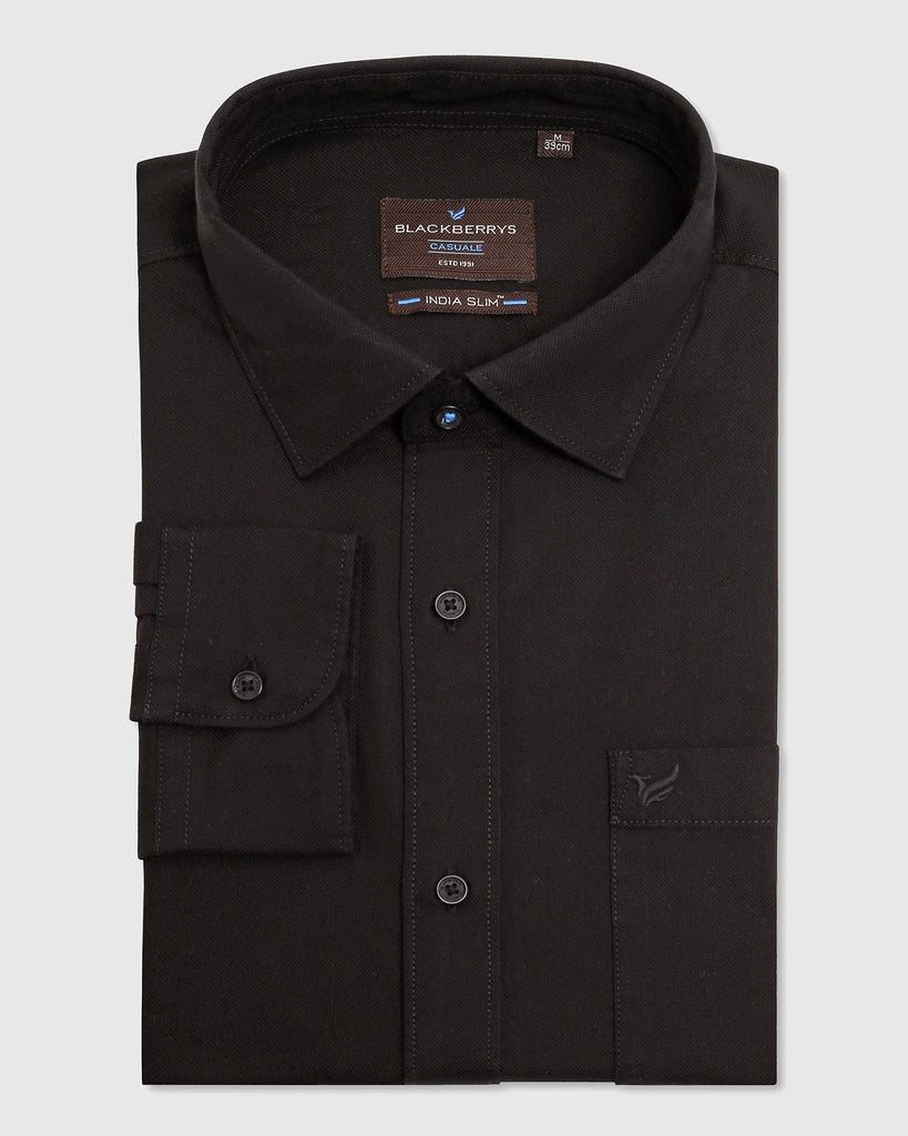 Casual Black Solid Shirt - Lure