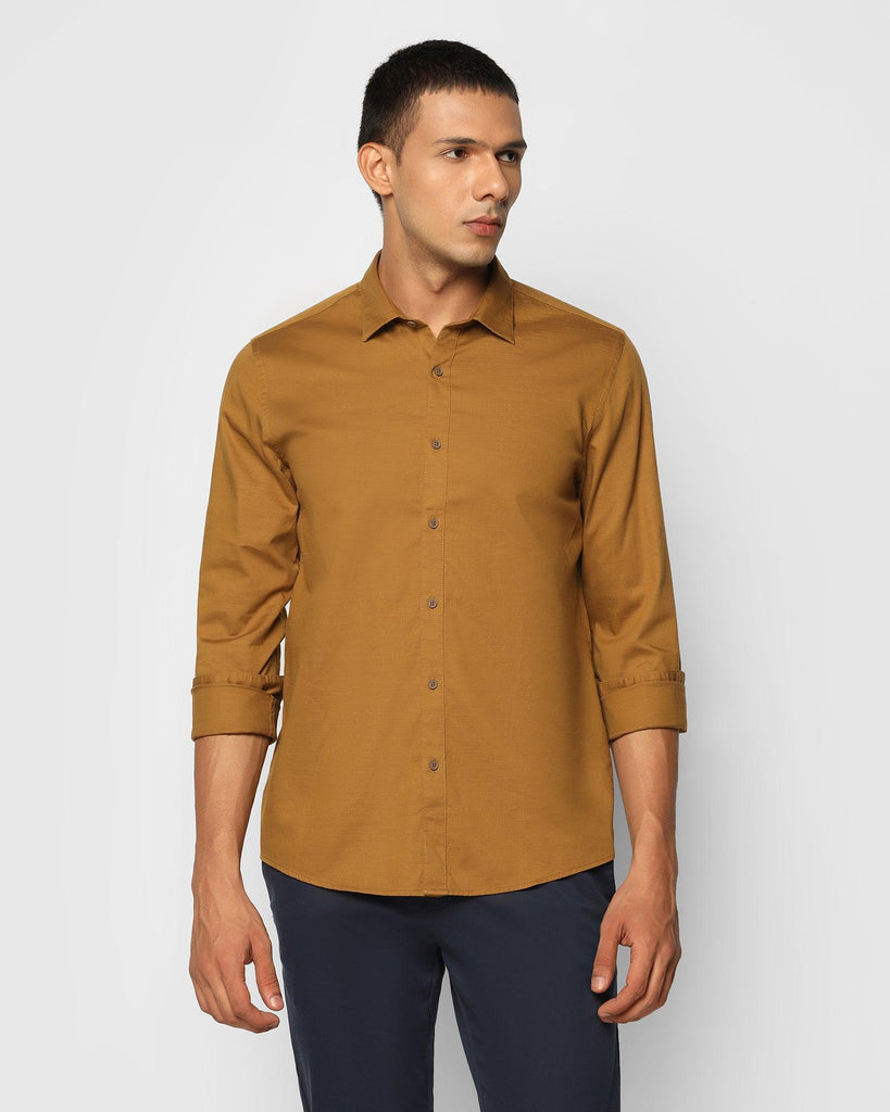 Casual Brown Solid Shirt - Foli