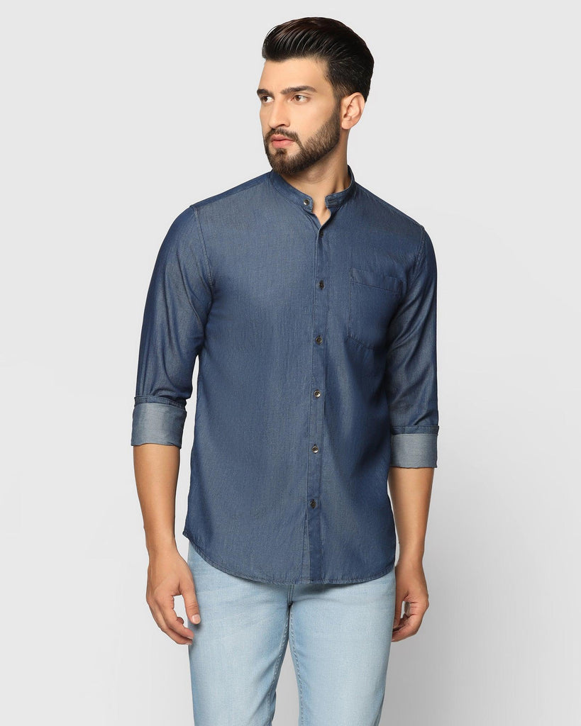 Casual Indigo Solid Shirt - Drake