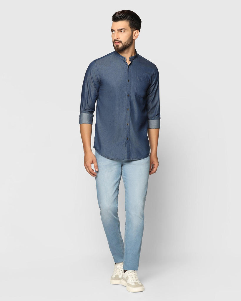 Casual Indigo Solid Shirt - Drake