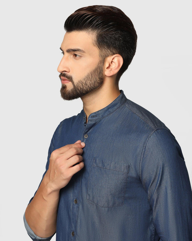 Casual Indigo Solid Shirt - Drake