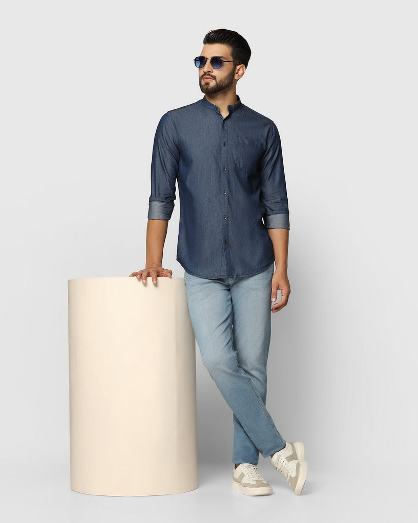 Casual Indigo Solid Shirt - Drake