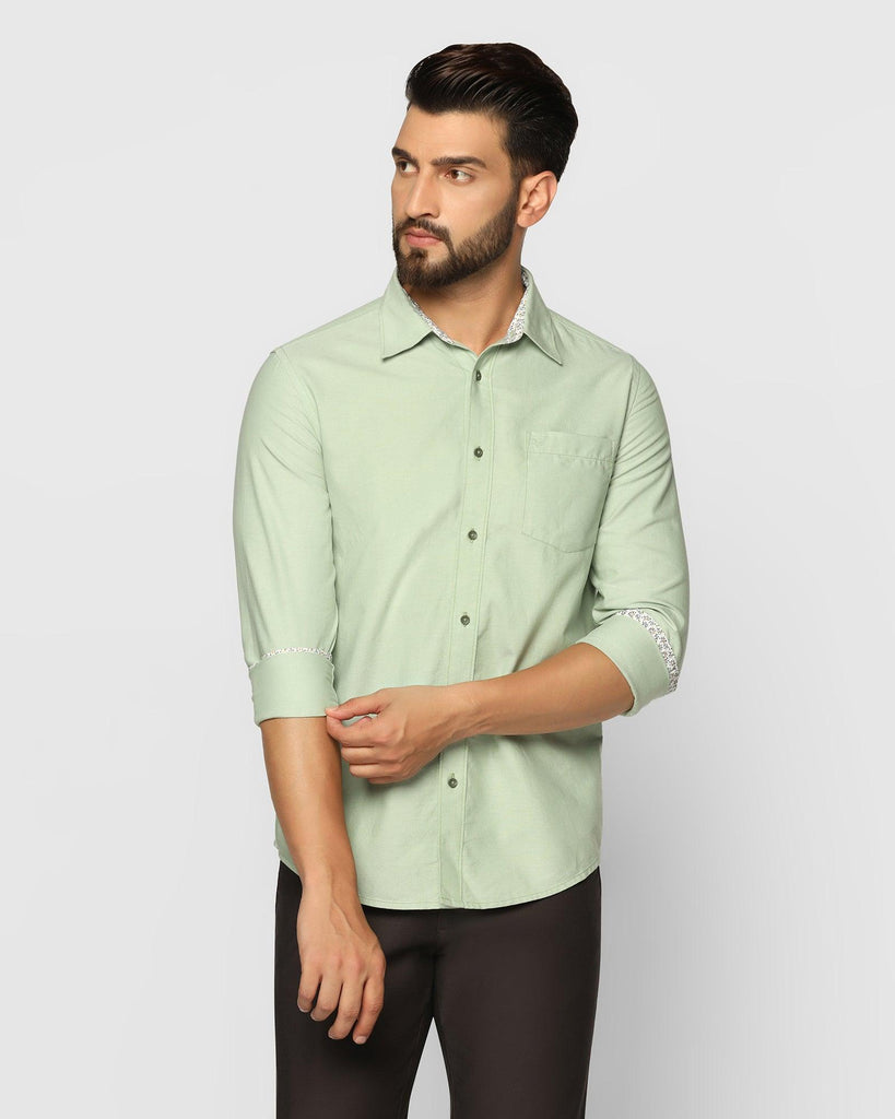 Casual Light Green Solid Shirt - Sonic