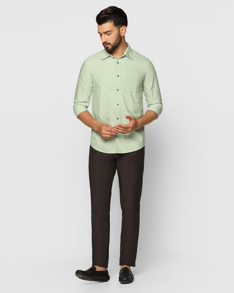 Casual Light Green Solid Shirt - Sonic