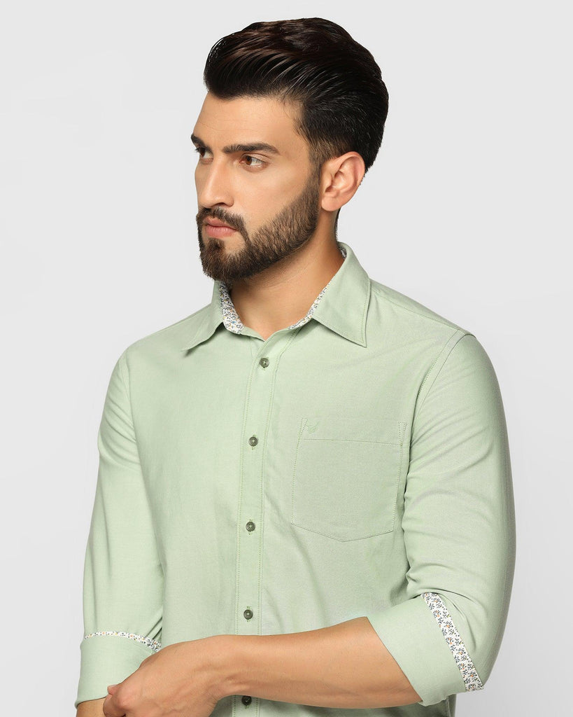 Casual Light Green Solid Shirt - Sonic