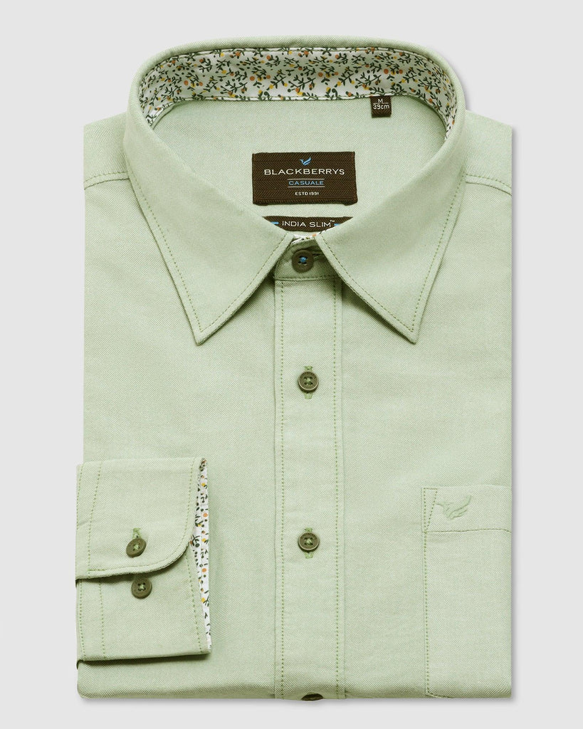 Casual Light Green Solid Shirt - Sonic