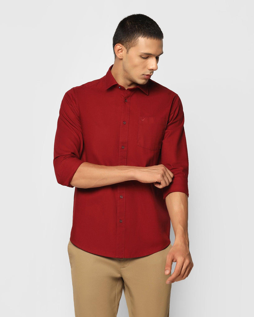 Casual Maroon Solid Shirt - Lure