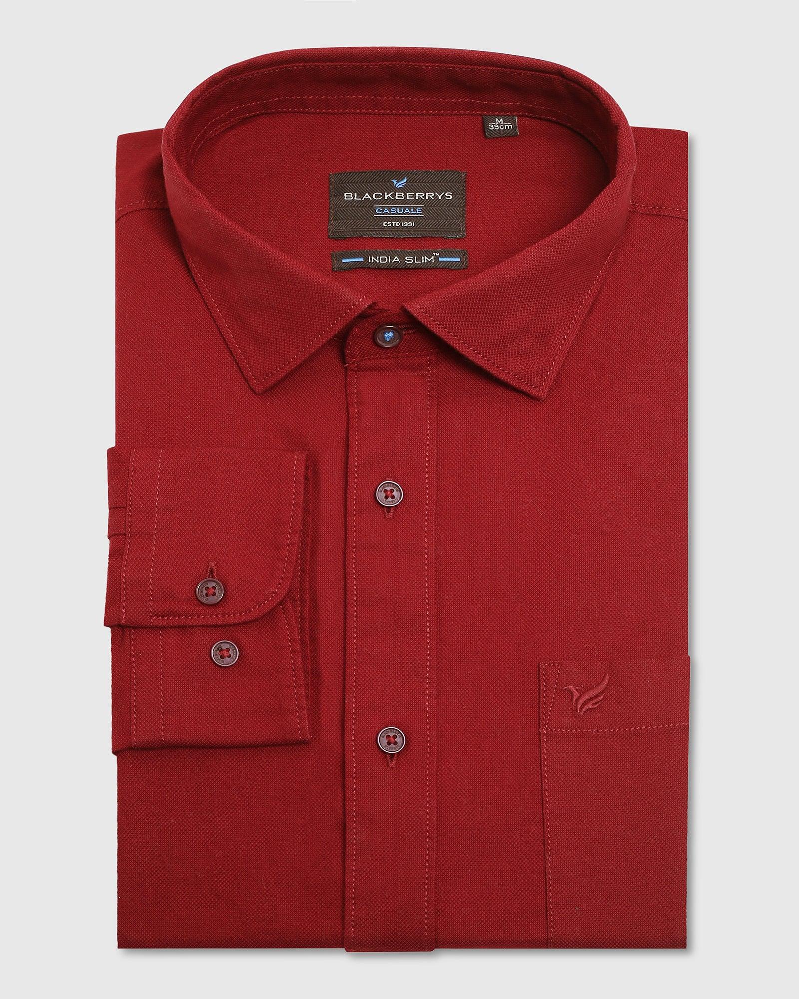 Casual Shirt In Maroon (Lure) - Blackberrys