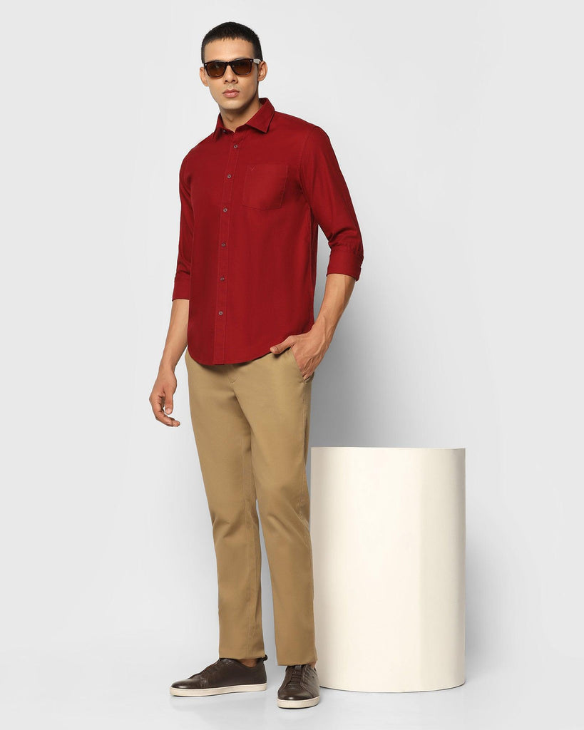 Casual Maroon Solid Shirt - Lure