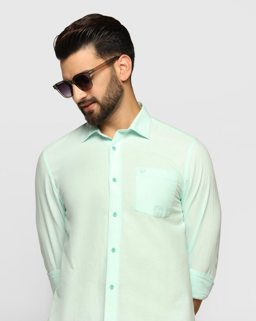 Casual Mint Solid Shirt - Lang