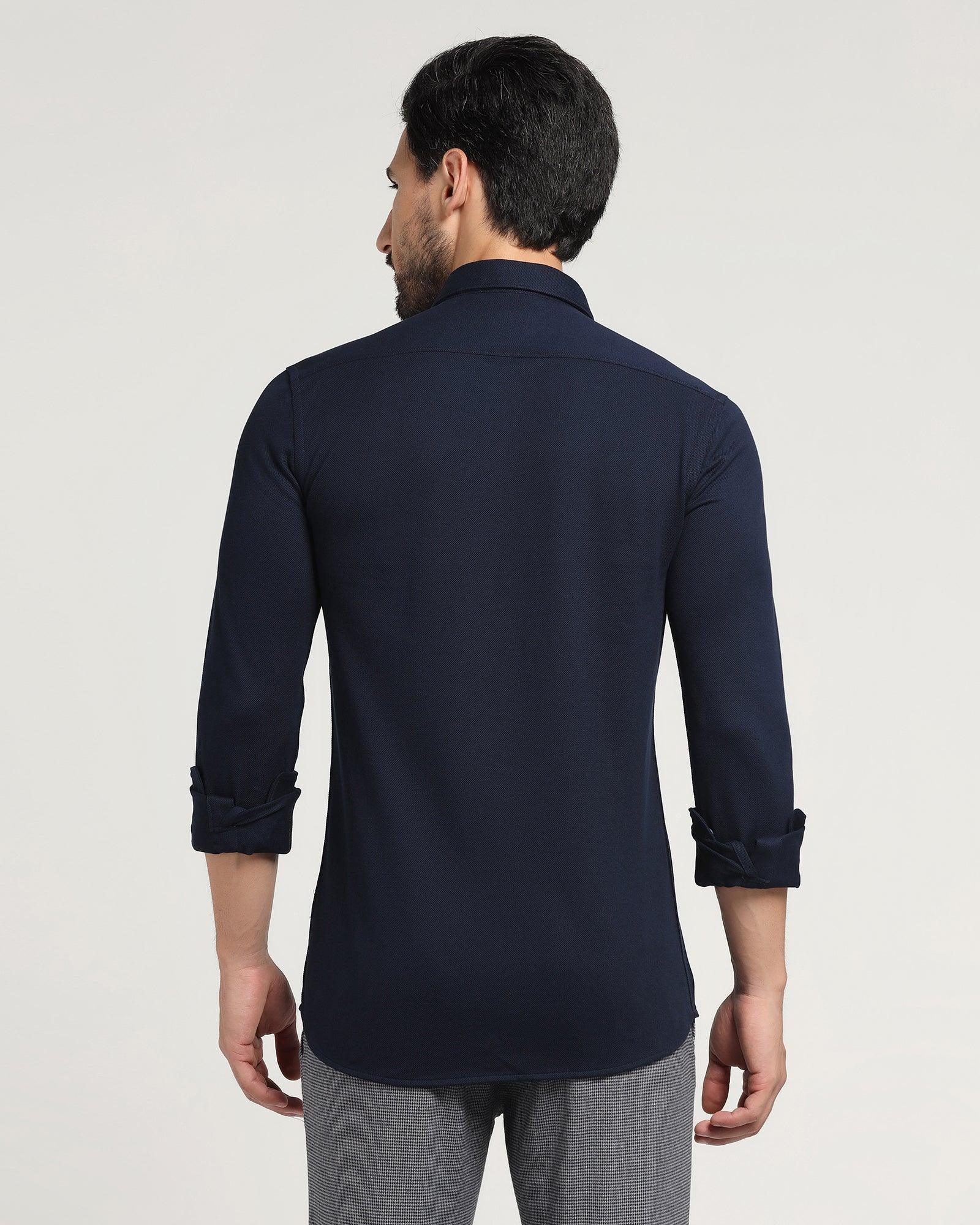 Casual Navy Solid Shirt - Pareto