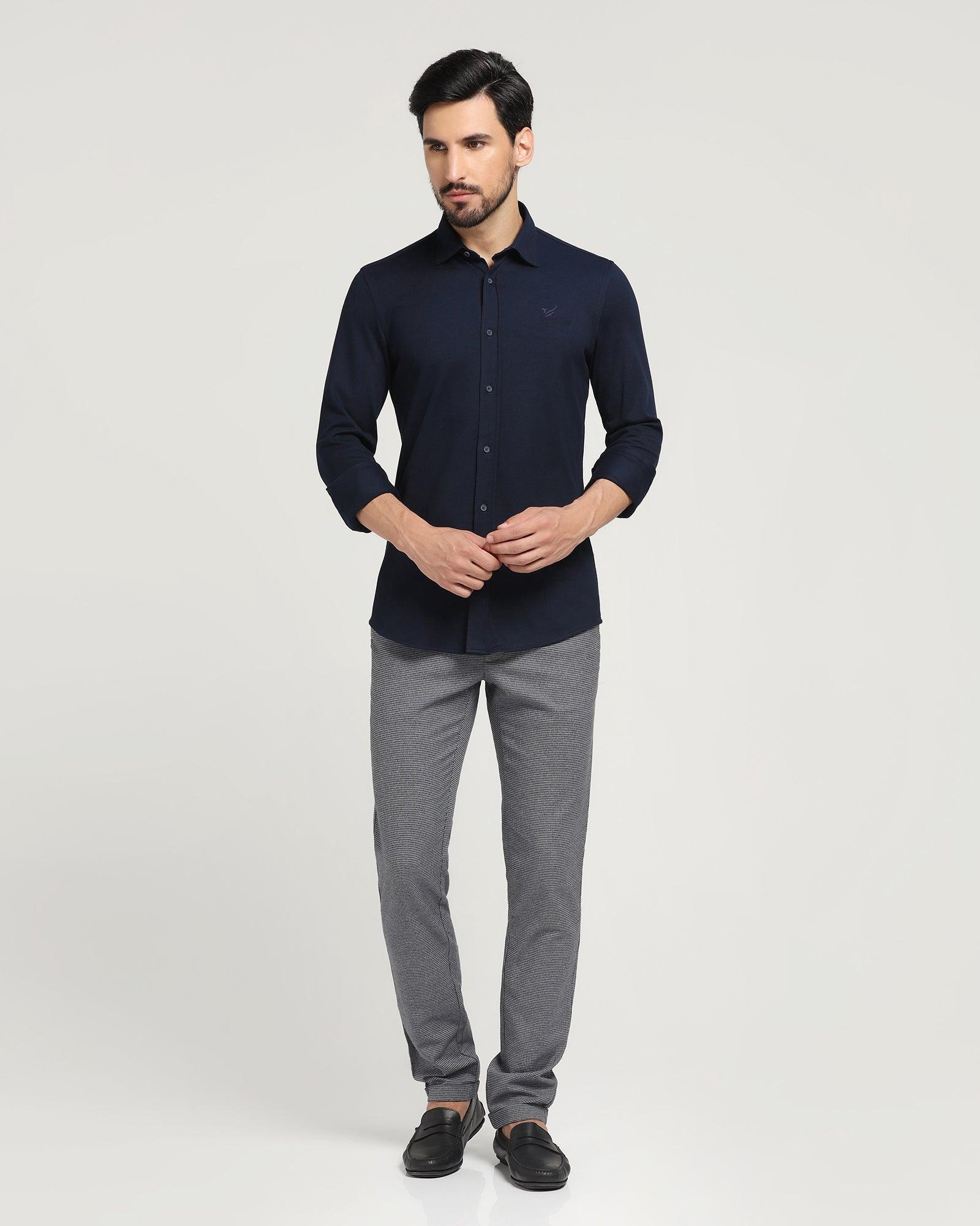 Casual Navy Solid Shirt - Pareto