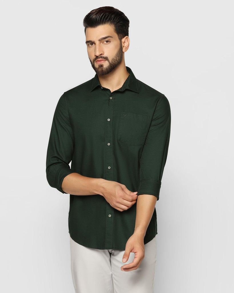 Casual Olive Solid Shirt - Lure