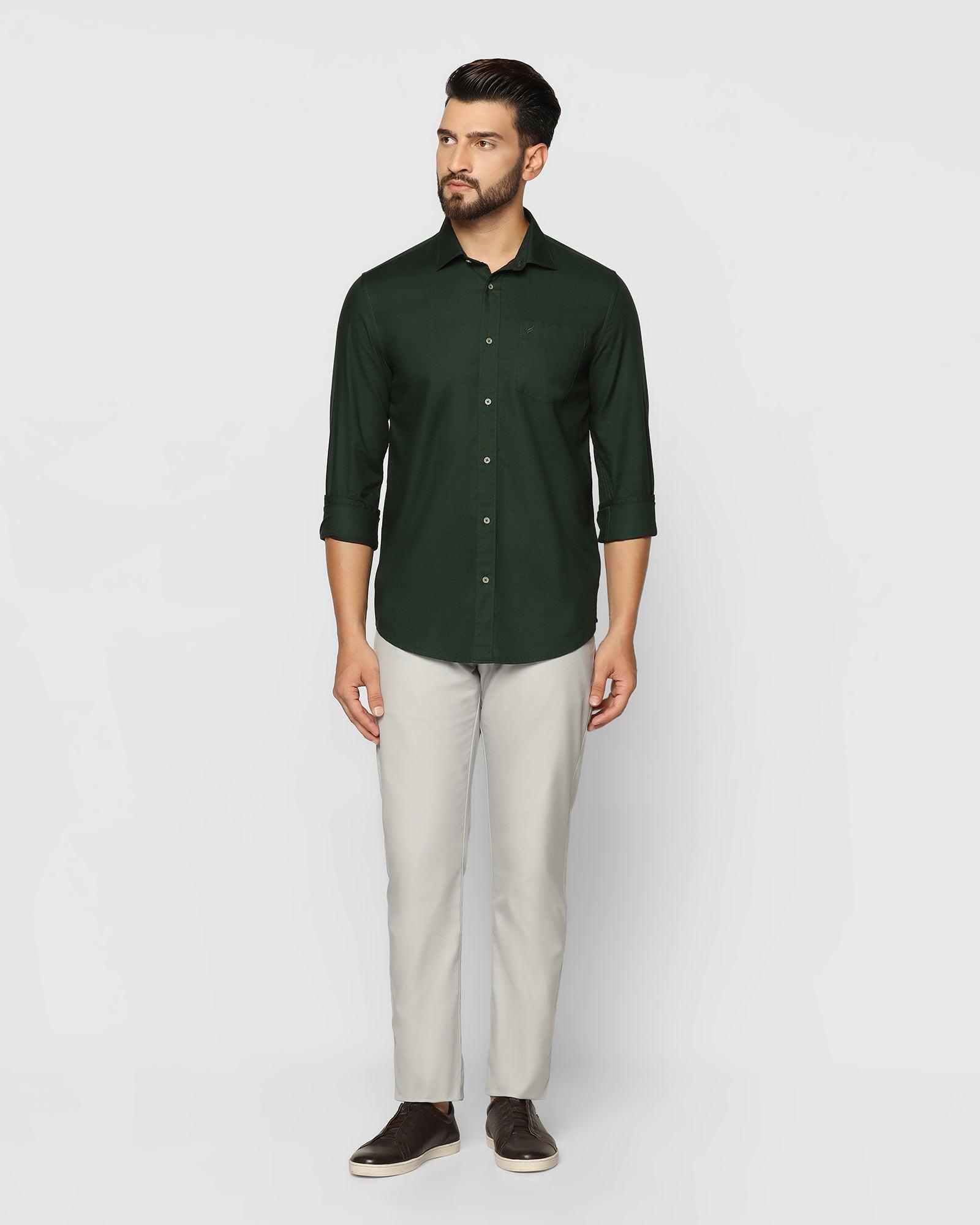 Casual Olive Solid Shirt - Lure