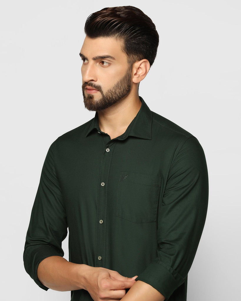 Casual Olive Solid Shirt - Lure