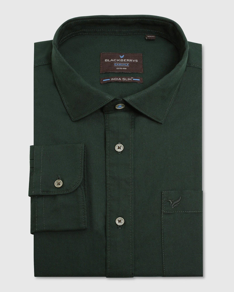 Casual Olive Solid Shirt - Lure