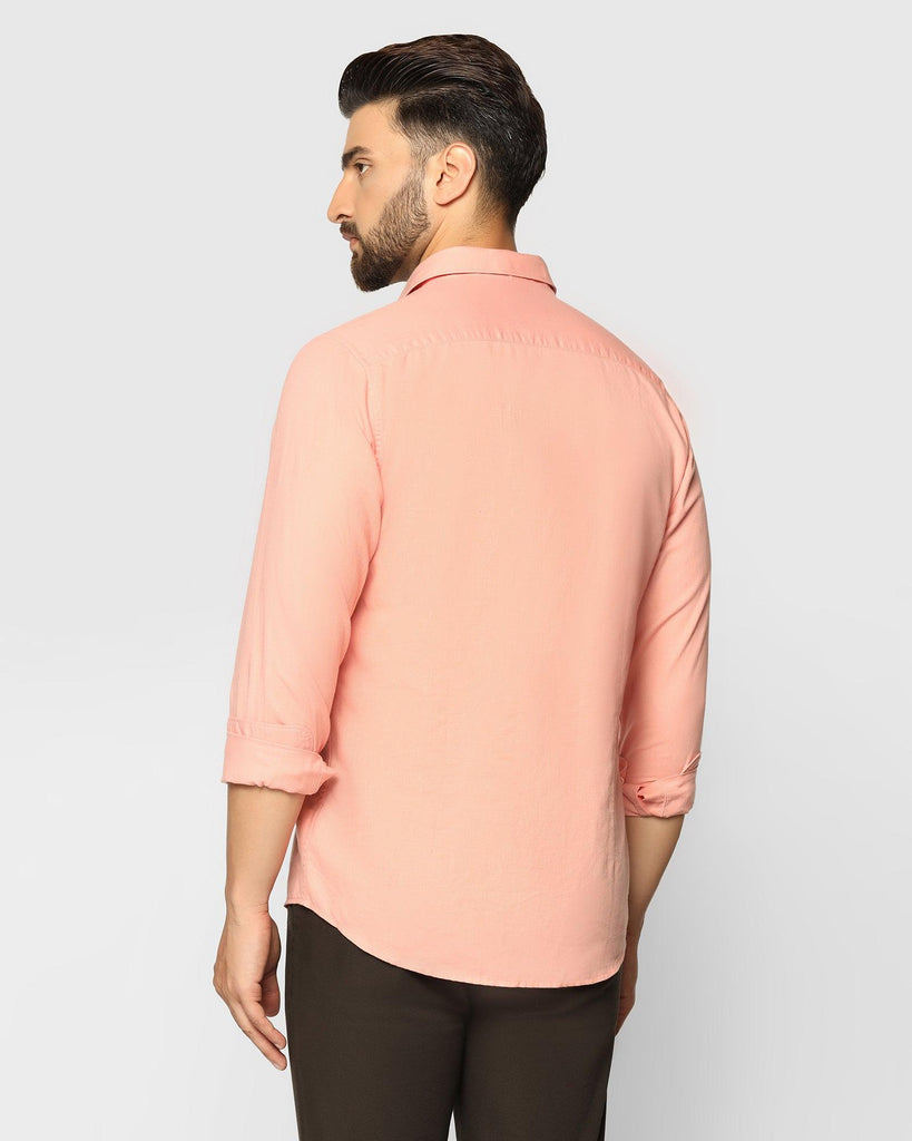 Casual Peach Solid Shirt - Lang