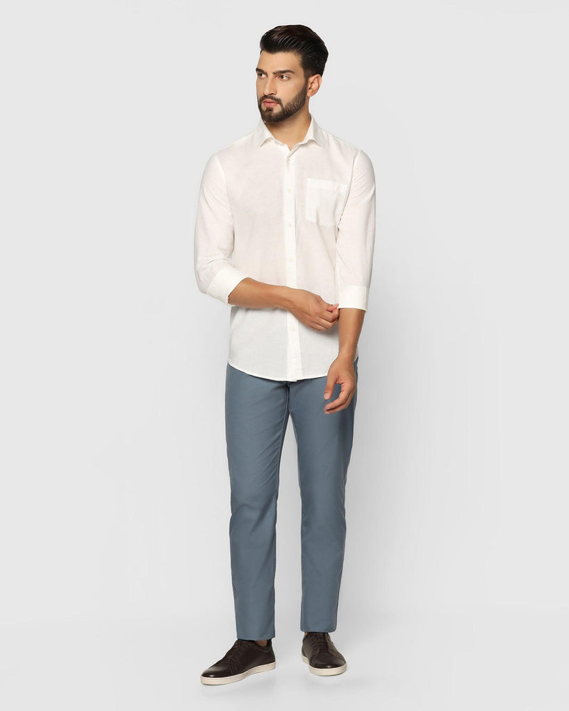 Casual White Solid Shirt - Lang