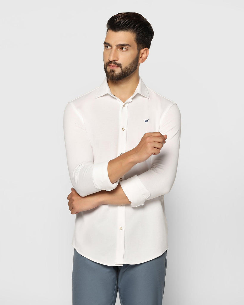 Casual White Solid Shirt - Pareto